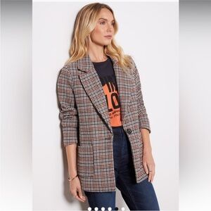 Evereve Bowden Blazer in Brown Houndstooth Small